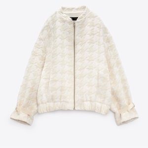 Zara Houndstooth Bomber
